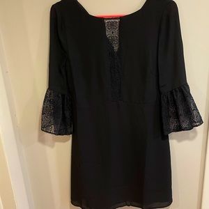 BB Dakota Black dress with lace detailing around sleeves and neck